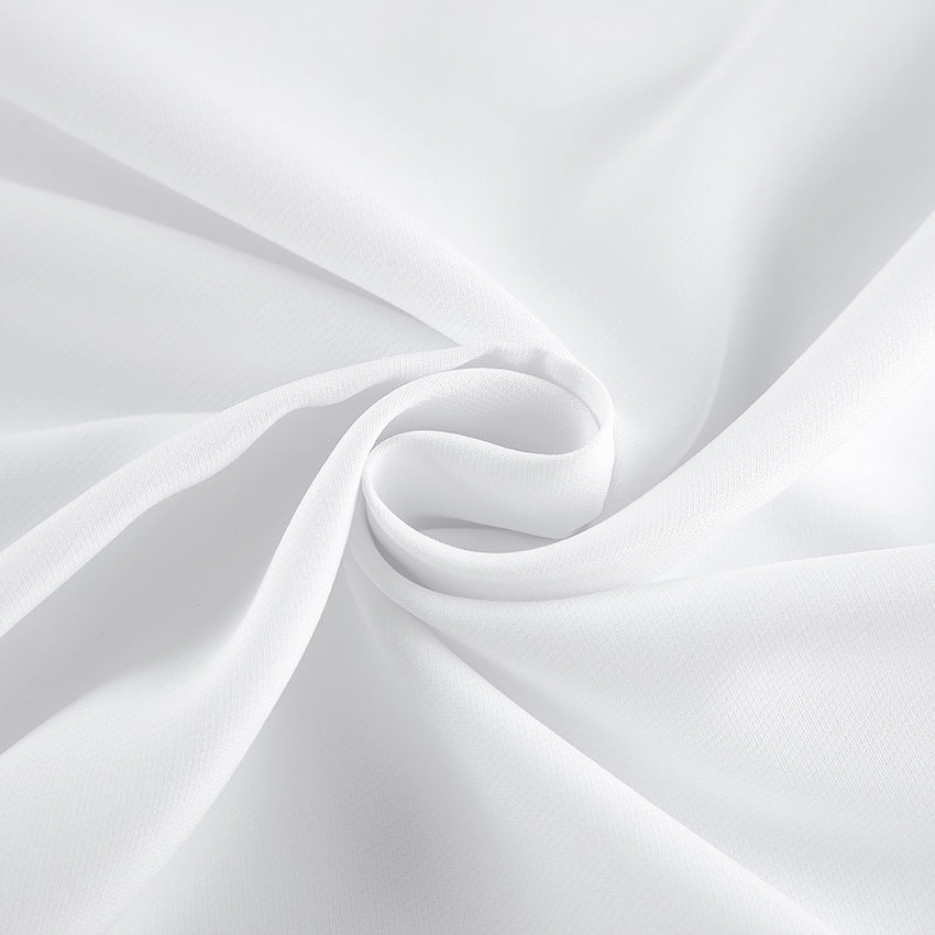 2025 classic temperament, white round neck slim-fitting sleeveless commuter split-ended dress, spring and summer fashion women's long dress
