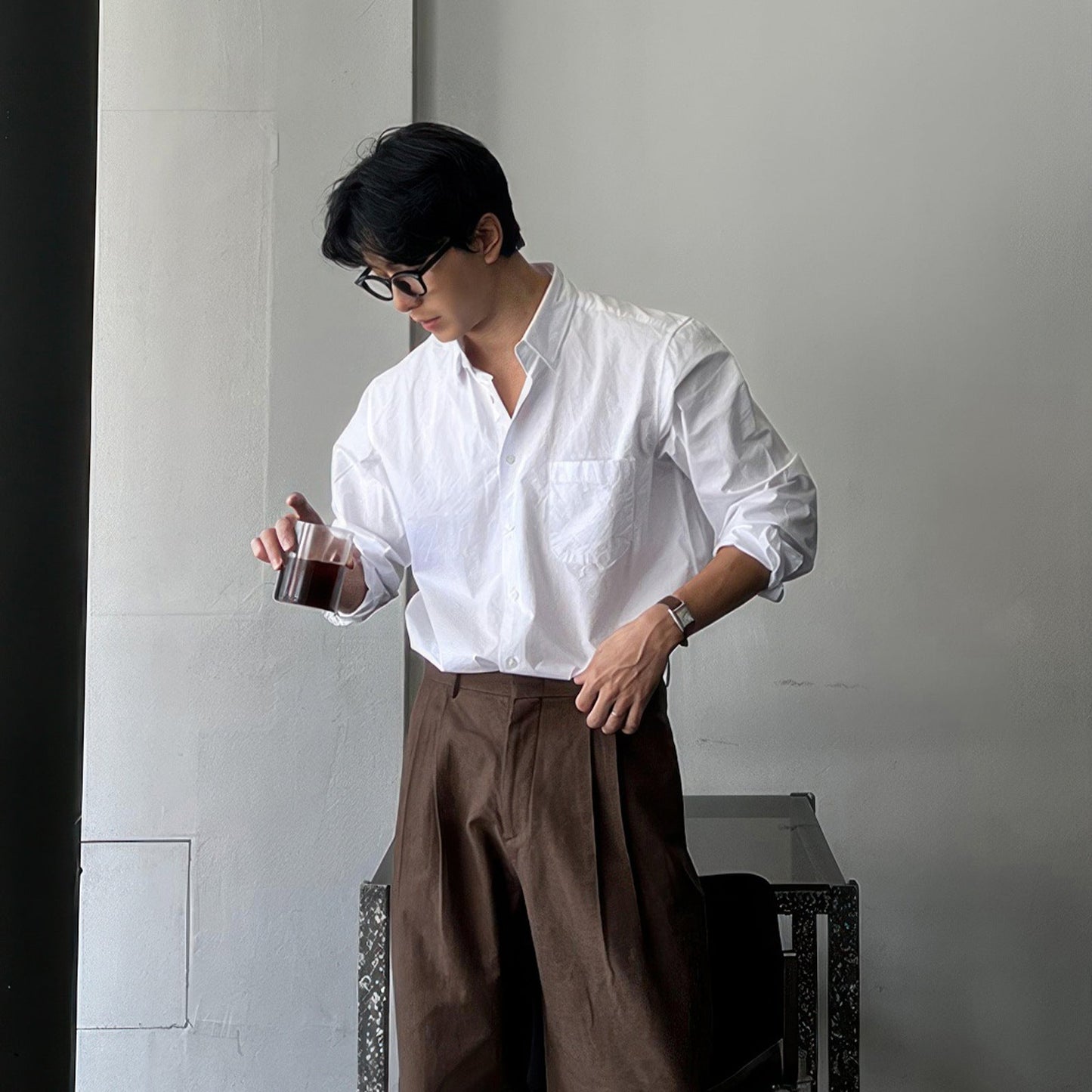 sanyamk homecoming outfits for guys Long Sleeve Shirt Men's Korean Style 2024 New Lapel Casual Lazy Style Shirt High-Grade Ruan Handsome Shirt Jacket