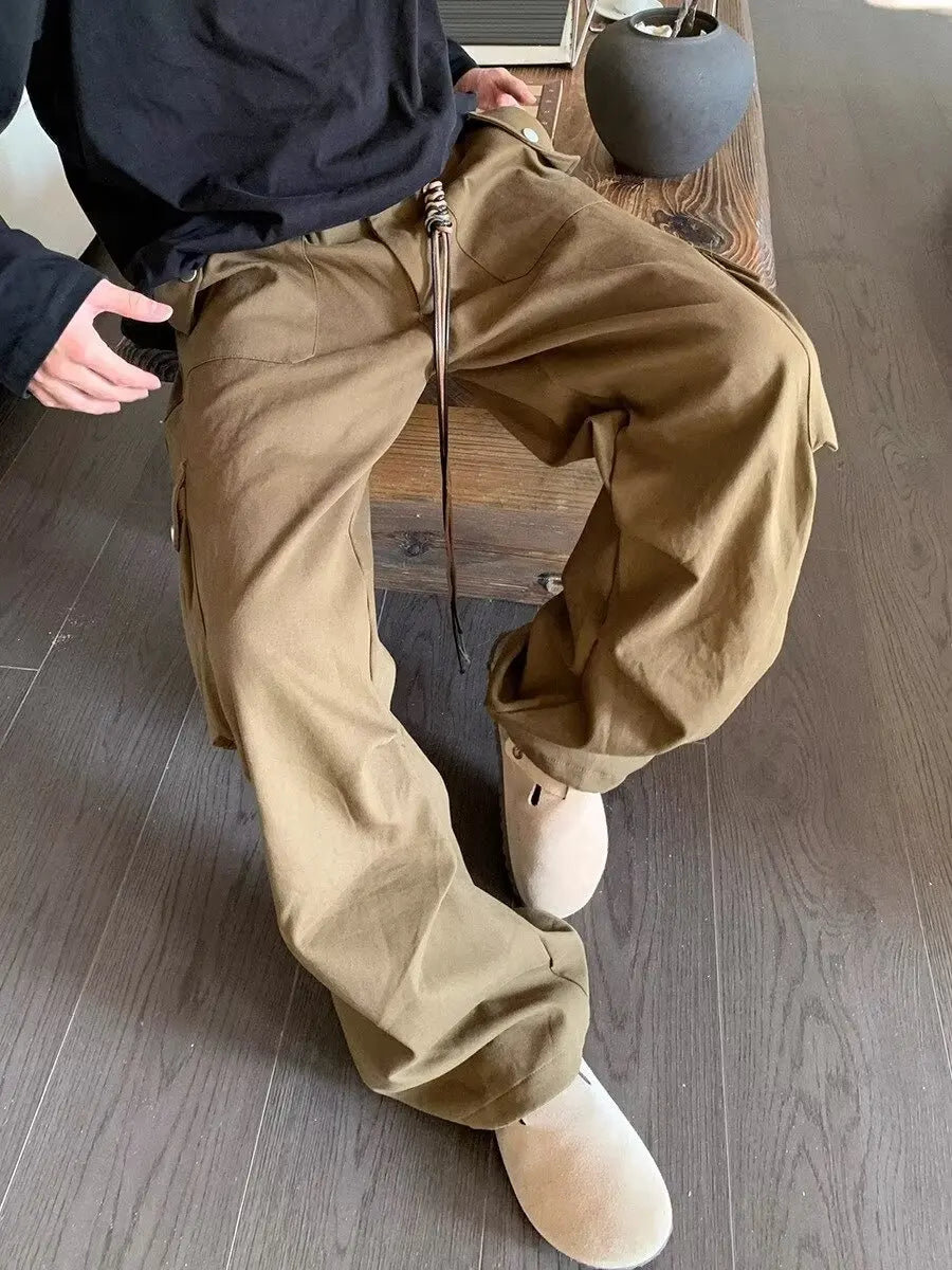 sanyamk Wide Cargo Pants Men Baggy Oversize Cargo Trousers Male Oversize Loose Casual Streetwear Hip Hop Pocket Spring
