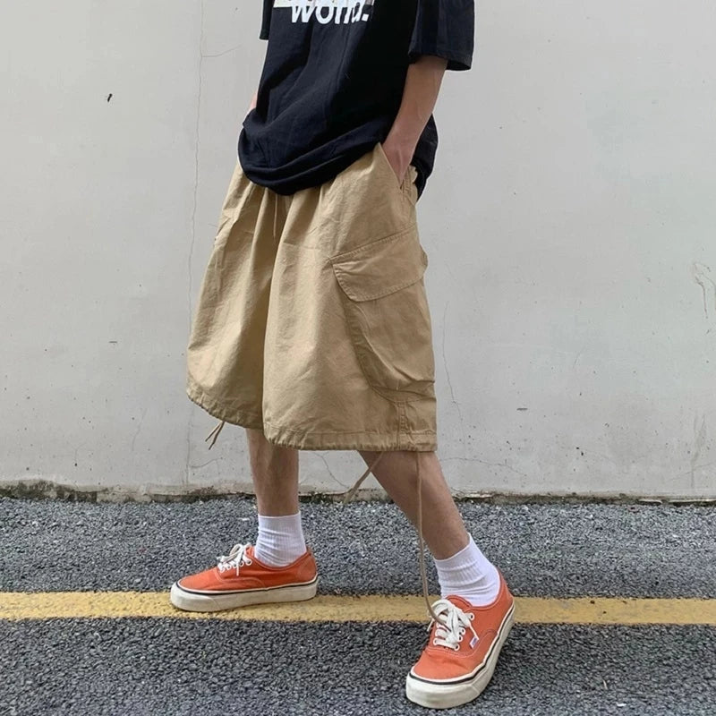 Bonsir Wide Leg Shorts Men Short Oversize Vintage Men's Shorts for Summer Clothing Mens Sports Bermuda Running Workout Cargo Pants