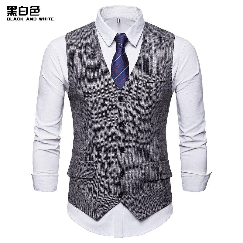 sanyamk KB New Arrival Dress Vests For Men Slim Fit Mens Suit Vest Male Waistcoat Gilet Homme Casual Sleeveless Formal Business Jacket