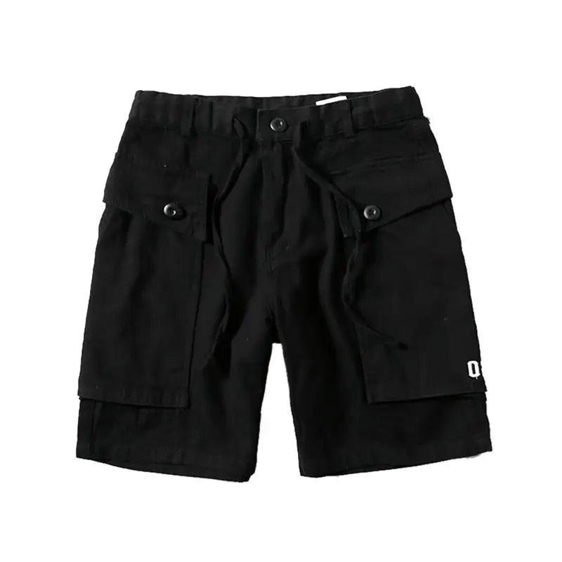 Bonsir American Vintage High Street Summer Men's Clothing Loose Casual Oversized Fashion Trend Straight Solid Color Cargo Shorts