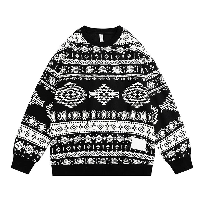 Bonsir Spring Oversize Vintage Sweatshirt Coat Print Baggy Pullovers Men Fashion Korean Causal Hoodies Jacket Clothing Male Female 4XL