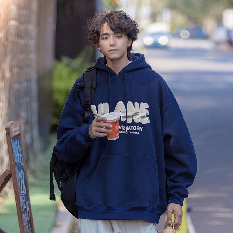 Bonsir Fashion Letter Men's Hooded Sweatshirts Autumn Unisex Hoodies Loose Casual Hip Hop Male Pullovers Unisex Streetwear