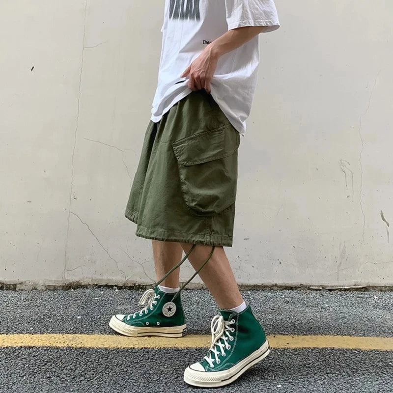 Bonsir Wide Leg Shorts Men Short Oversize Vintage Men's Shorts for Summer Clothing Mens Sports Bermuda Running Workout Cargo Pants