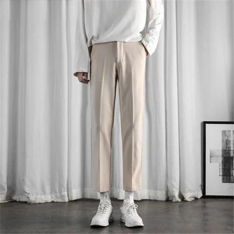 Bonsir - Autumn Suit Pants Korean Style Fashion Pants for Male Office Formal Wedding Business Casual Men Pants Solid Long Tousers R49