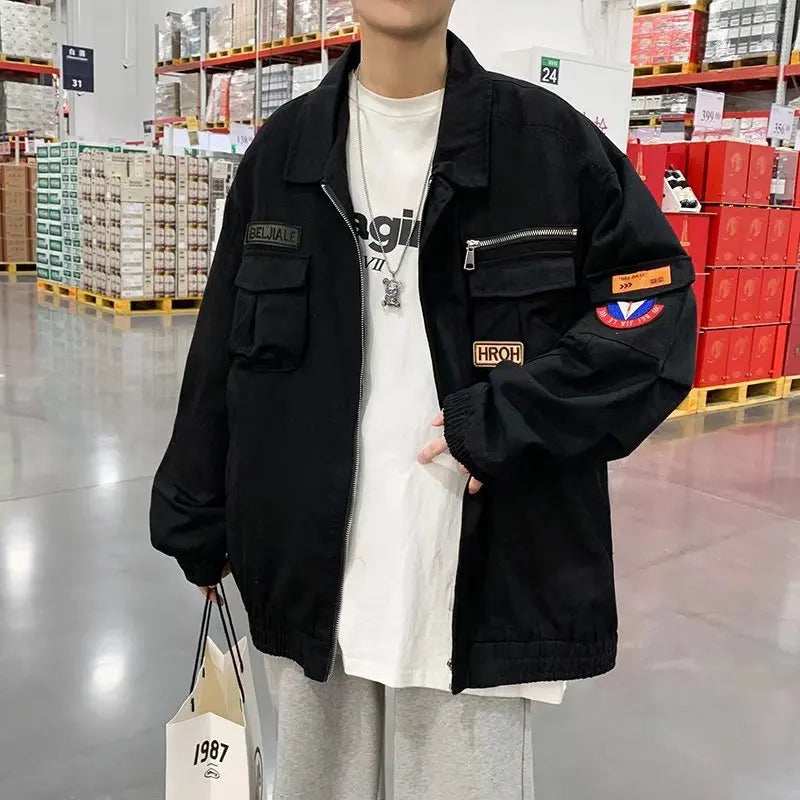 sanyamk - Airmen's uniform jacket spring new casual loose men's jacket Korean version trend top