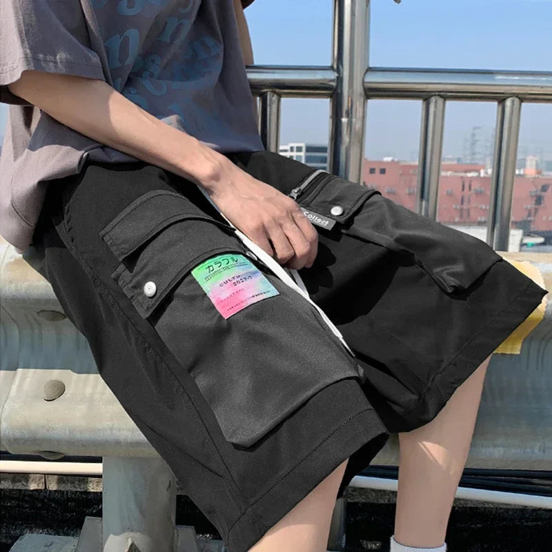 sanyamk - Summer Big Pockets Mens Cargo Shorts High Street Streetwear Straight Bermuda Masculina