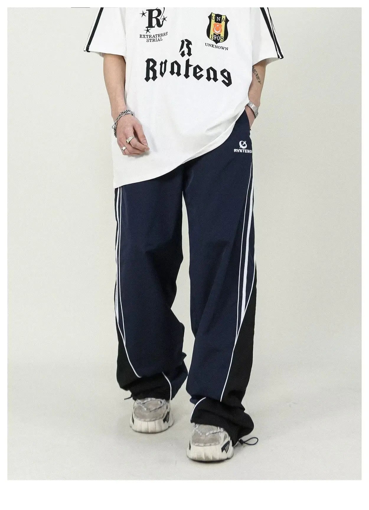Bonsir Baggy Men's Sports Pants Oversized Hip Hop Joggers Harajuku Streetwear Male Sweatpants Casual Wide Leg Trousers Korean