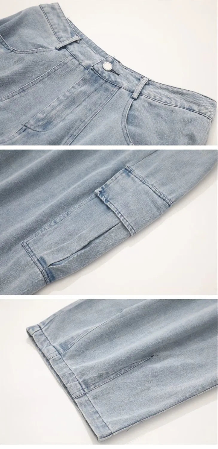 sanyamk Baggy Jeans Trousers Male Denim Pants Black Wide Leg Pants Men Jeans Oversize Cargo Korean Streetwear Hip Hop Harajuku