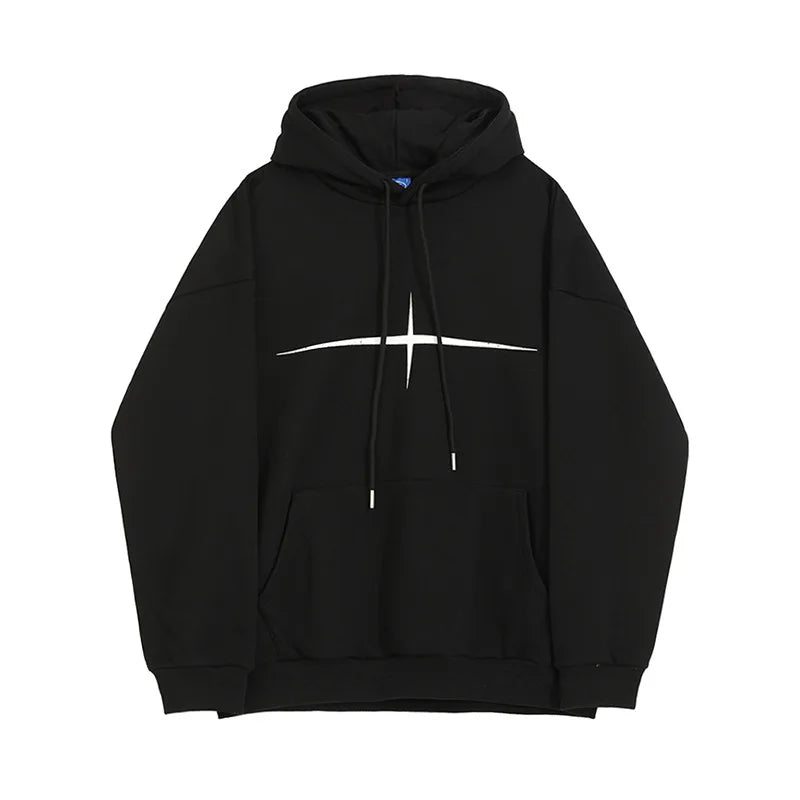 sanyamk - Korean Style Men's Hoodies Casual Printing Drawstring Big Pockets Contrast Color Loose Male Sweatshirts New Autumn 9C7926