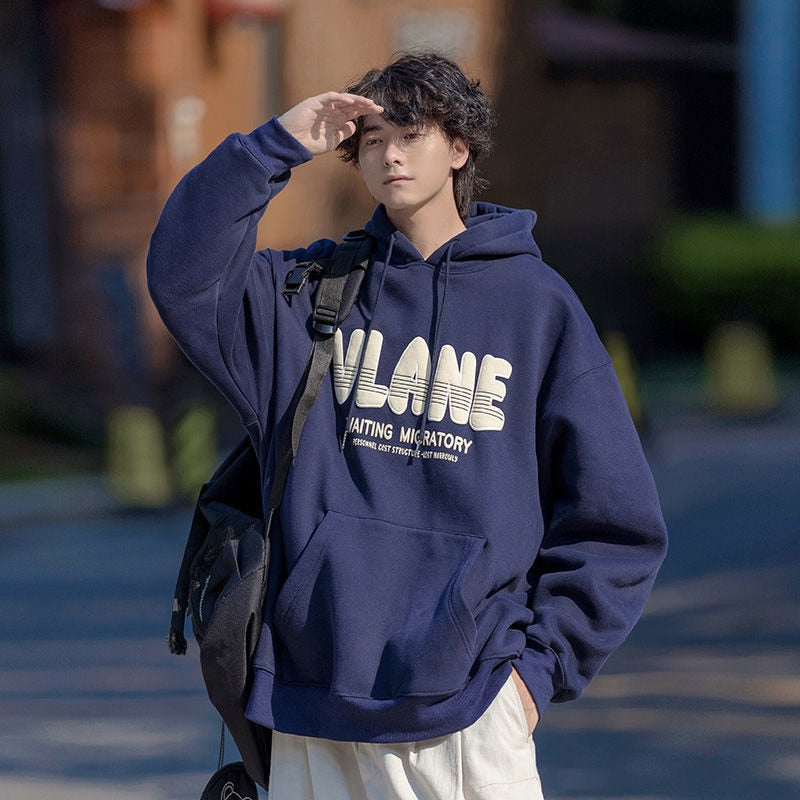 Bonsir Fashion Letter Men's Hooded Sweatshirts Autumn Unisex Hoodies Loose Casual Hip Hop Male Pullovers Unisex Streetwear