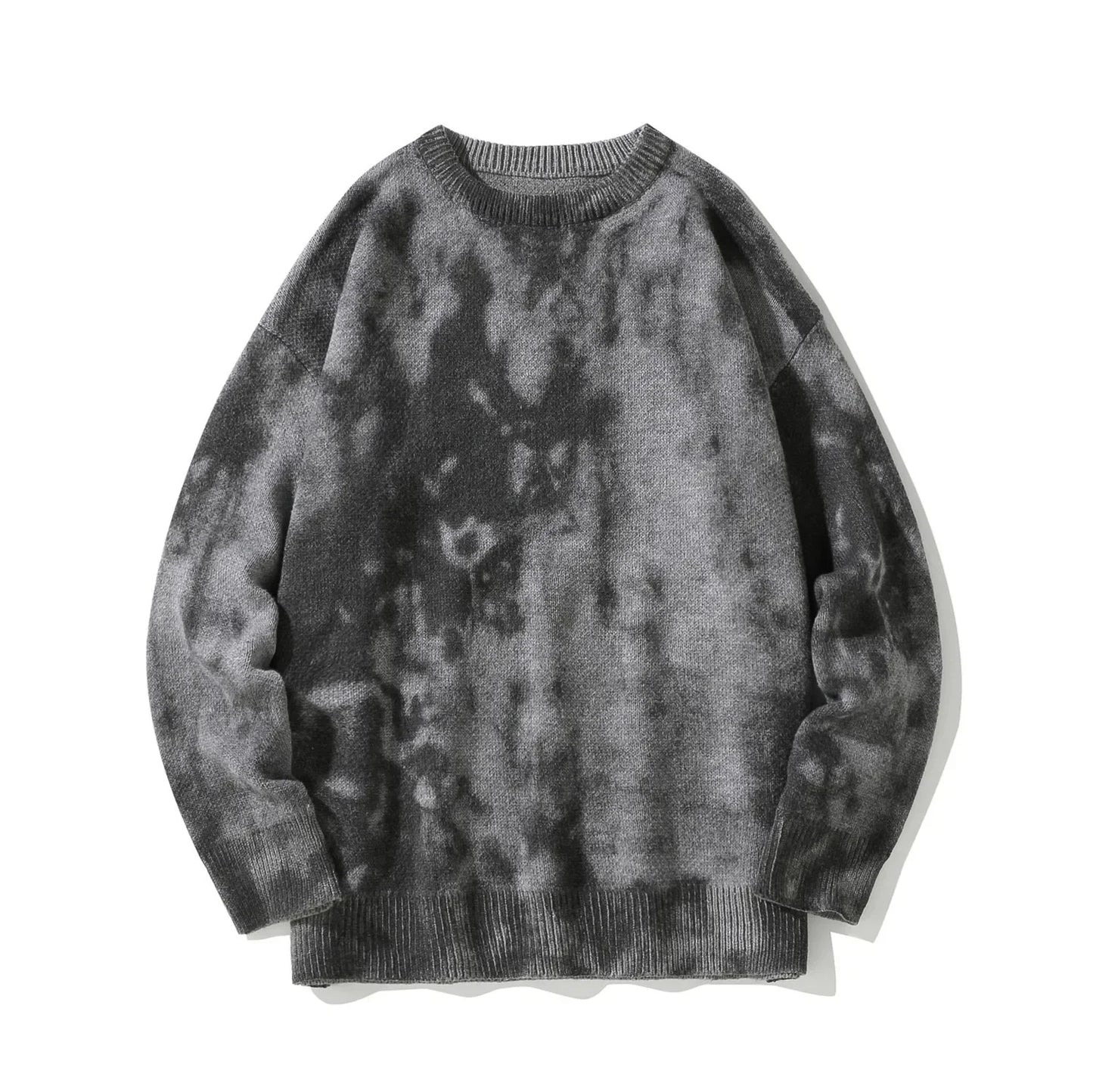 BONSIR - Autumn/Winter New Tie Dye Gradient Printing Sweater Men's Knitwear Loose Round Neck Large Men's Pullover