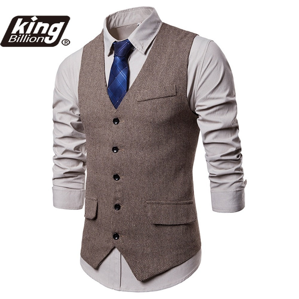 sanyamk KB New Arrival Dress Vests For Men Slim Fit Mens Suit Vest Male Waistcoat Gilet Homme Casual Sleeveless Formal Business Jacket