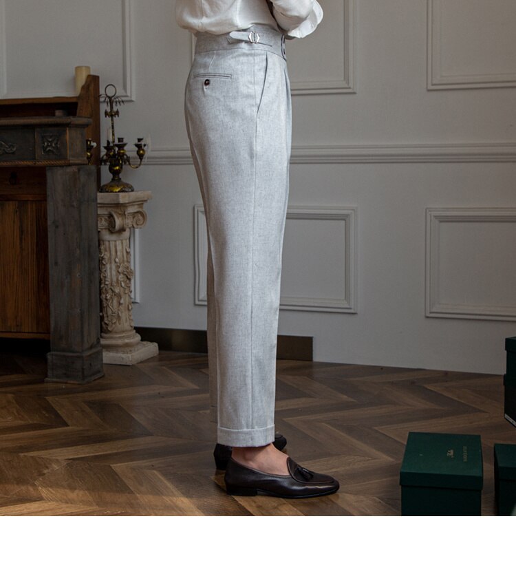 sanyamk Italy Business Dress Pants Men High Quality Office Social Suit Pants Casual Wedding Groom Trousers Gray Pantaloni Uomo Casual