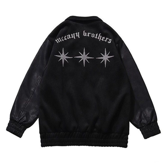 sanyamk Vintage Varsity Jacket Men Loose Lapel Pilot Bomber Jacket Baseball Coats Autumn Embroidery Return Woman Coat Hip Hop Streetwear