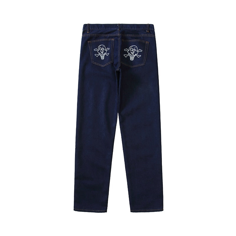 sanyamk Dog Print Straight Loose Jeans Mens Retro High Street Oversize Casual Denim Trousers Harajuku Washed Hip Hop Jean Pants