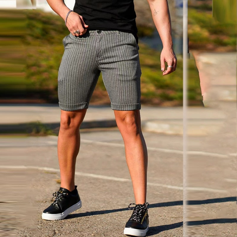 Bonsir Vintage Plaid Printed Slim Fit Shorts Men's 2023 Spring Summer Streetwear Fashion Mid Waist Button Short Pant Men Leisure Shorts