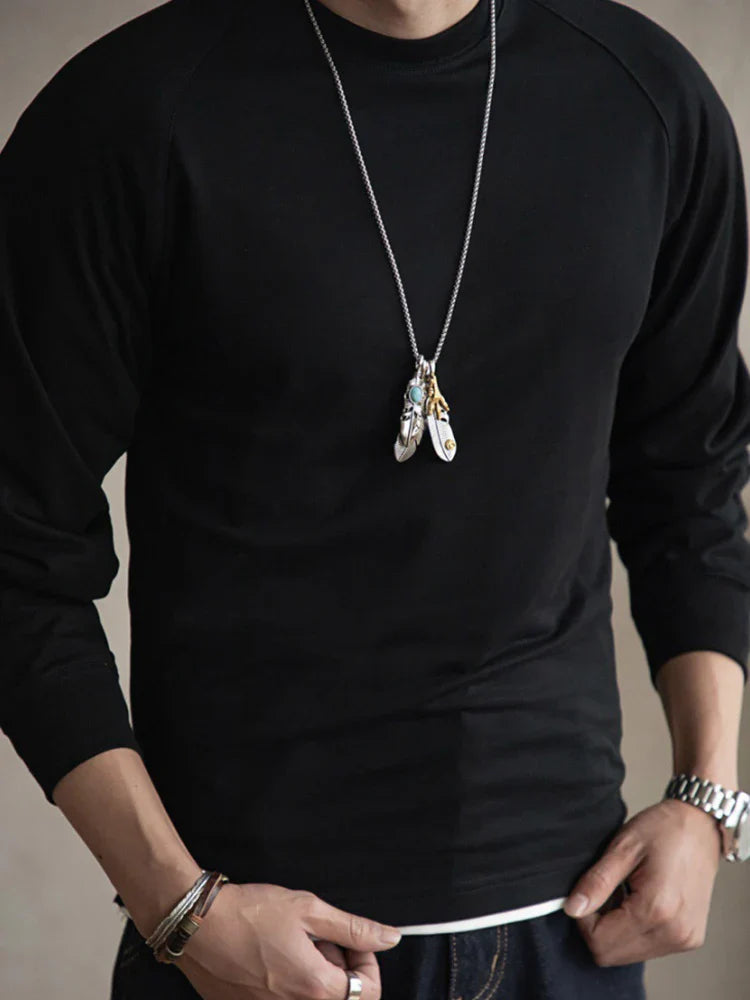 sanyamk - 2024 Spring Autumn Long Sleeve Casual T-shirts For Mens Fashion Loose Solid Color Cotton Tops Men Clothes Leisure Bottom T Shirt