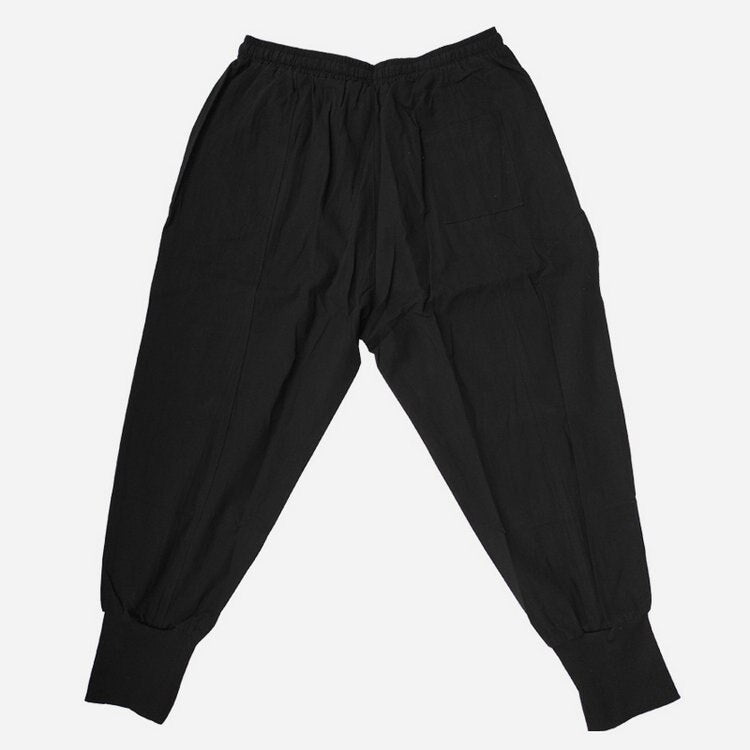 Bonsir Chinese Style Harem Pants Men Streetwear Casual Joggers Mens Pants Cotton Linen Sweatpants Ankle-length Men Trousers M-5XL