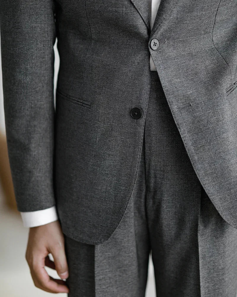 sanyamk High Quality Wedding Suits For Men Solid Color Business Formal Casual Dress Suits 2 Pieces Office Work Party Prom Costume Homme