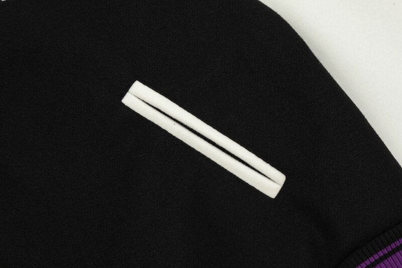 Bonsir Contrast Color Letter Flocking Embroidery Stand Winter Jackets for Men and Women Patchwork Streetwear Windbreaker Oversize Coat