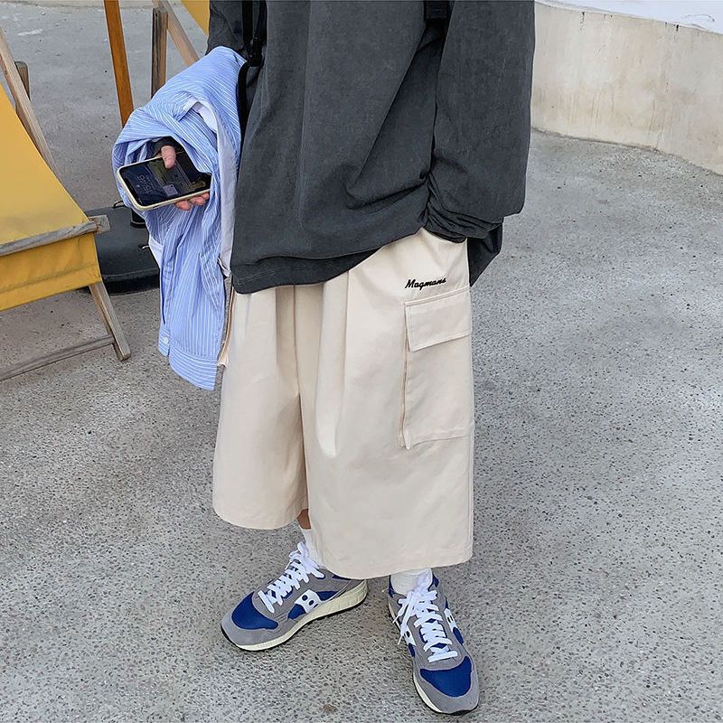Bonsir Wide Leg Shorts Men Short Oversize Vintage Men's Shorts for Summer Clothing Mens Sports Bermuda Running Workout Cargo Pants