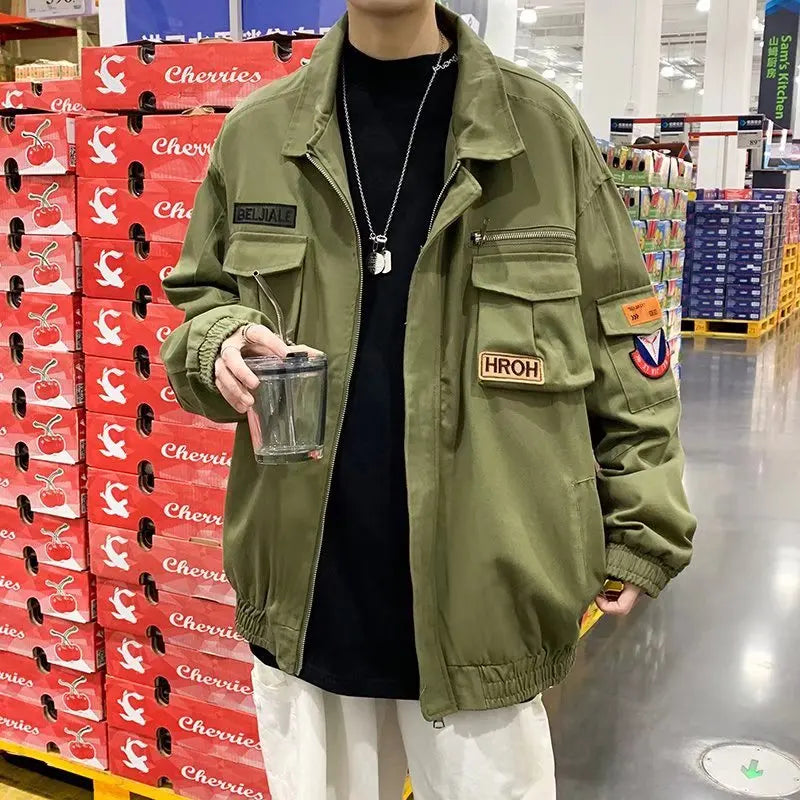 sanyamk - Airmen's uniform jacket spring new casual loose men's jacket Korean version trend top