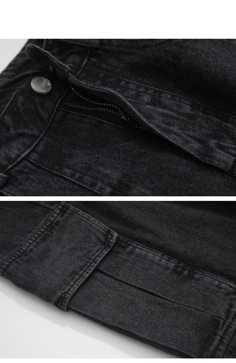 Bonsir Baggy Jeans Trousers Male Denim Pants Black Wide Leg Pants Men's Jeans Loose Casual Korean Streetwear Hip Hop Harajuku New
