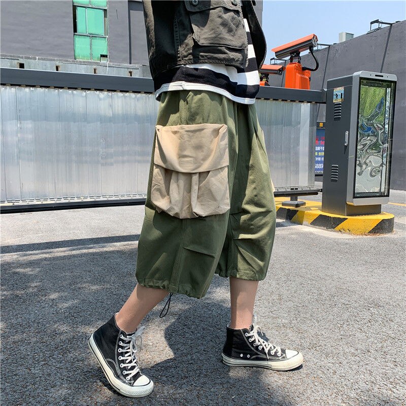 Bonsir Wide Leg Shorts Men Short Oversize Vintage Men's Shorts for Summer Clothing Mens Sports Bermuda Running Workout Cargo Pants