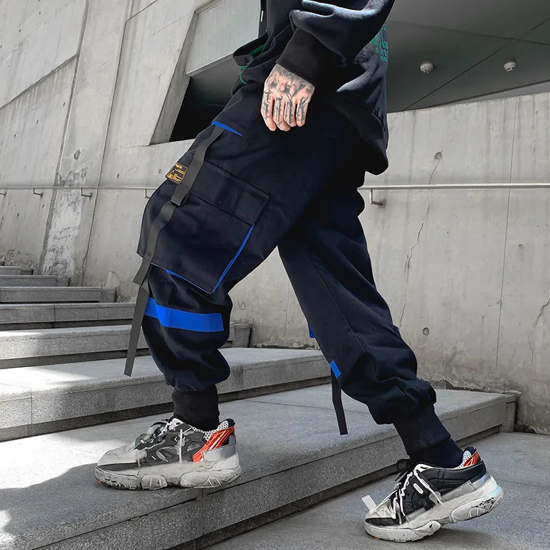 sanyamk Techwear Cargo Pants Men Harajuku Cargo Trousers Male Hip Hop Loose Casual Streetwear Japanese Men Clothing Patchwork