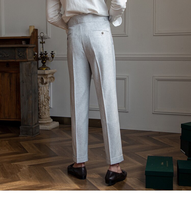sanyamk Italy Business Dress Pants Men High Quality Office Social Suit Pants Casual Wedding Groom Trousers Gray Pantaloni Uomo Casual