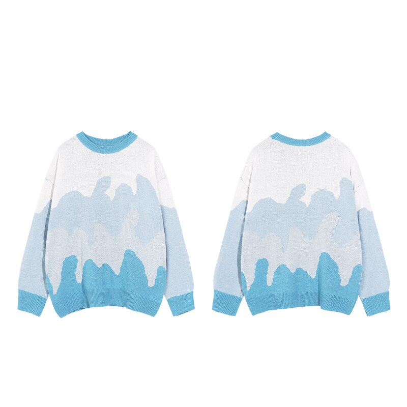 sanyamk Winter sweater for men Lazy in autumn plain night style color blocked round neck fashion Japanese loose knit sweater men's ins