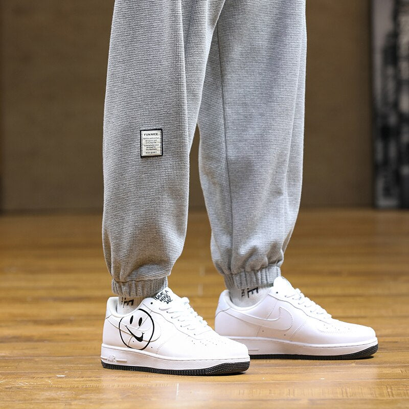 sanyamk Spring Autumn Letter Harem Pants Men casual pants Hip Hop Streetwear Black Grey Loose Sweatpants Jogger Plus Size Baggy Trouser