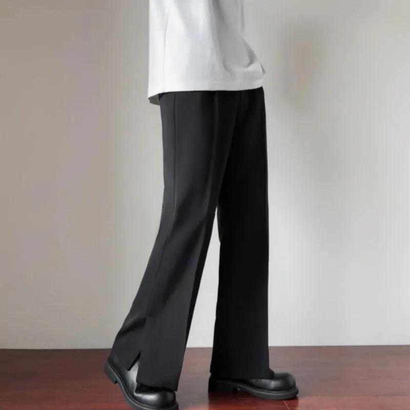 sanyamk Brown Black Suit Pants Men Slim Fit Social Mens Dress Pants Korean Loose Straight Casual Pants Mens Office Formal Trousers S-3XL