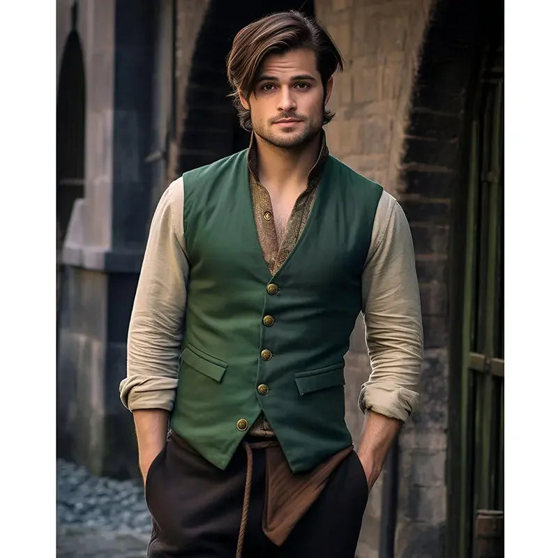 sanyamk - Men's Autumn and Winter New Suit Vest Solid Single Breasted Men's Vest