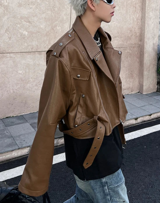 sanyamk Autumn Jackets Men Rivet Design Cropped Stylish Teenagers Vitality Handsome Korean Style Daily Streetwear Cozy Windbreaker Ins