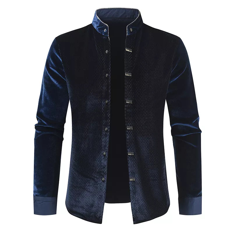 sanyamk - 2024 New Men's Long Sleeve Button Shirt Top Korean Fashion Men's Street Dress Personality Luxury T-shirt
