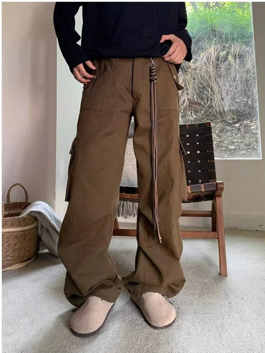 sanyamk Wide Cargo Pants Men Baggy Oversize Cargo Trousers Male Oversize Loose Casual Streetwear Hip Hop Pocket Spring