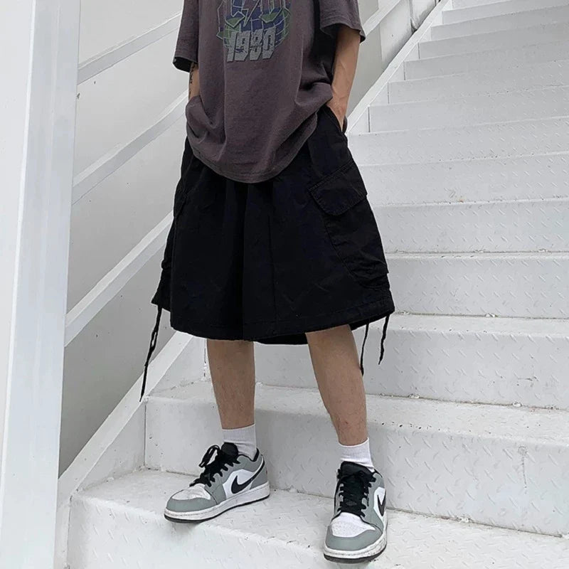 Bonsir Wide Leg Shorts Men Short Oversize Vintage Men's Shorts for Summer Clothing Mens Sports Bermuda Running Workout Cargo Pants