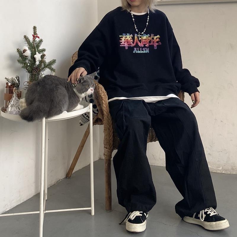 Bonsir Baggy Black Cargo Pants for Men Khaki Cargo Trousers Male Vintage Loose Casual Autumn Japanese Streetwear Hip Hop Retro