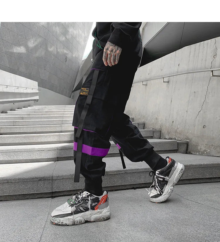 sanyamk Techwear Cargo Pants Men Harajuku Cargo Trousers Male Hip Hop Loose Casual Streetwear Japanese Men Clothing Patchwork