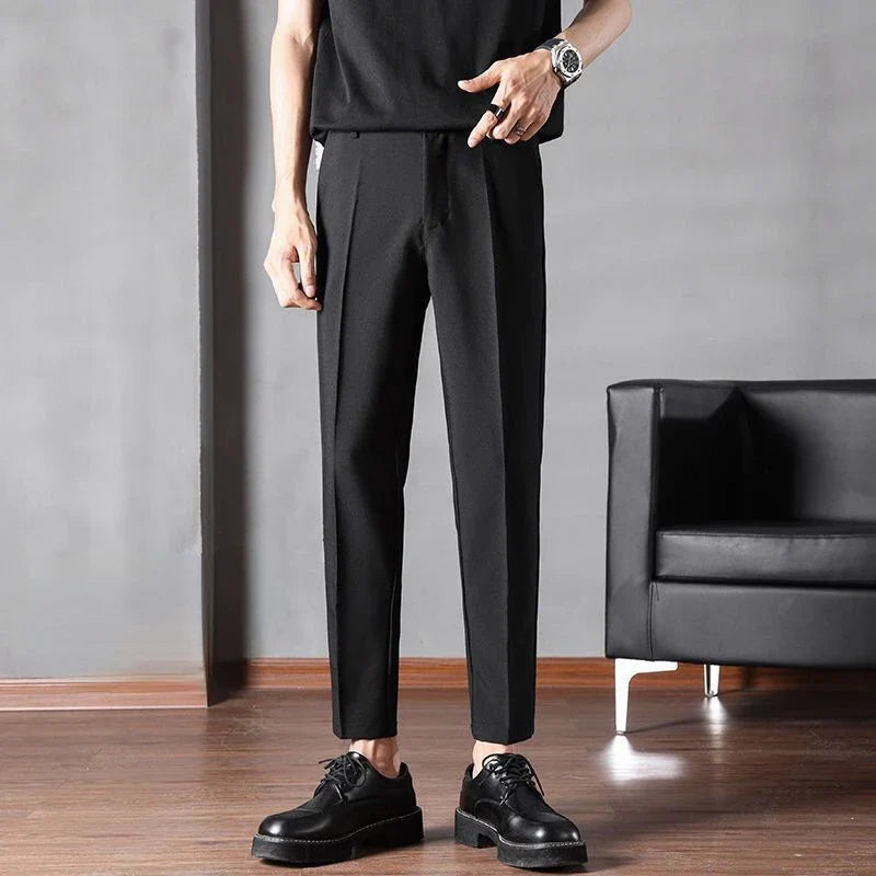 Bonsir - Autumn Suit Pants Korean Style Fashion Pants for Male Office Formal Wedding Business Casual Men Pants Solid Long Tousers R49