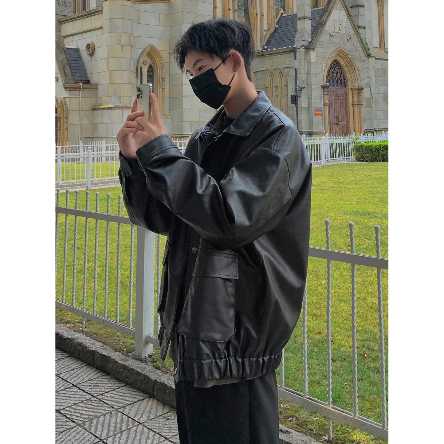 BONSIR - Vintage PU Leather Jacket Men 2024 New Big Pocket High Quality Jackets Mens Fashion Motorcycle Causal Coat 5XL-M