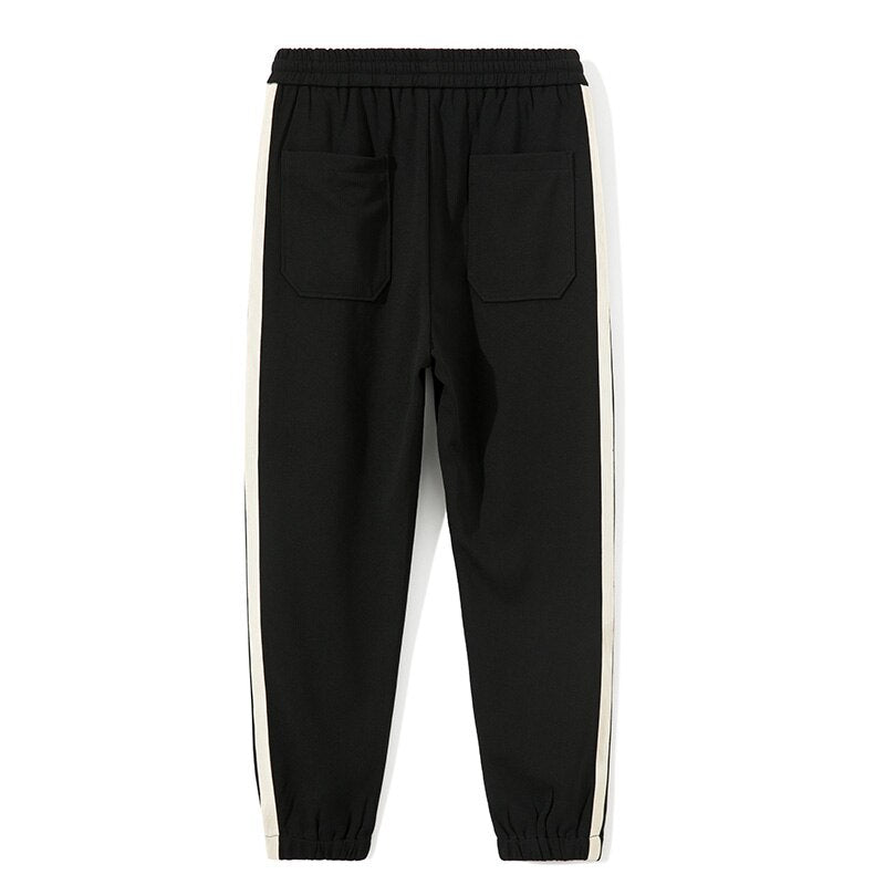 Bonsir New Spring Plus Size Loose Sweatpants Men Striped Joggers Hip Hop Streetwear Ankle Length Cotton Casual Harem Pants