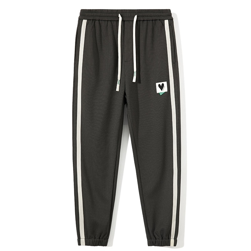 Bonsir New Spring Plus Size Loose Sweatpants Men Striped Joggers Hip Hop Streetwear Ankle Length Cotton Casual Harem Pants