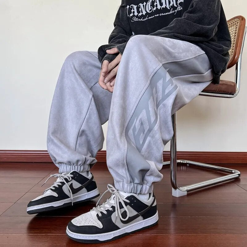 Bonsir Men Pants New Trendy American Streetwear Sweatpants Hip Hop Couple Casual Fashion Trousers