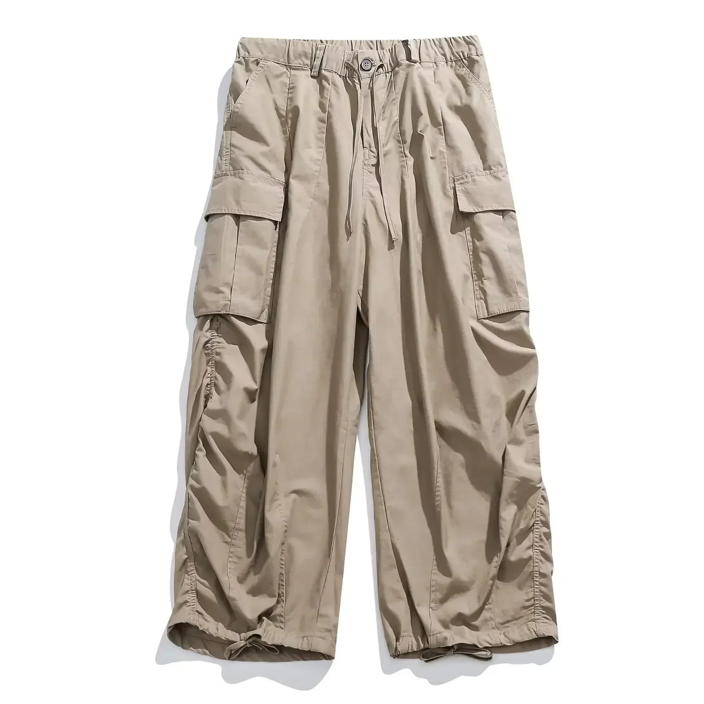 sanyamk Japanese Wide Leg Cargo Pants Men Vintage Oversize Cargo Trousers Male Loose Casual Streetwear Hip Hop Pocket Autumn