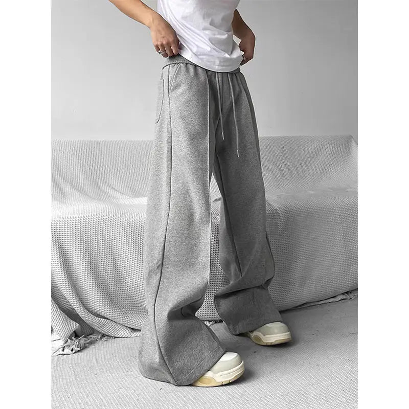 sanyamk Wide Leg Sweatpants Men Oversize Gray Sports Pants Sportswear Casual Trousers Male Loose Korean Streetwear Hip Hop