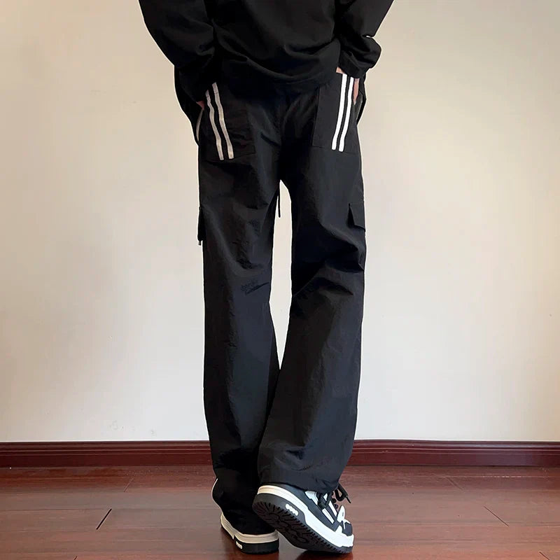 sanyamk Mens Joggers Spring Casual Loose Staight Sweatpants Elastic Waist Waterproof Trousers Hip Hop Casual Unisex Pants